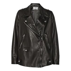 Acne Studios “Swift” Black Leather Moto Jacket
